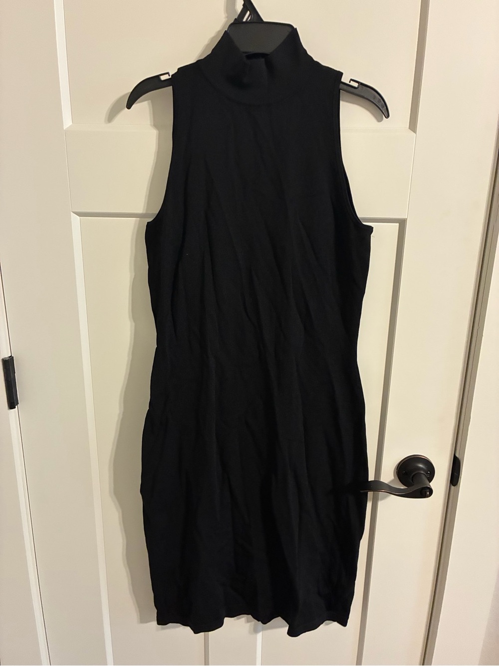 Lauren Ralph Lauren Black Sleeveless Turtleneck Midi Dress